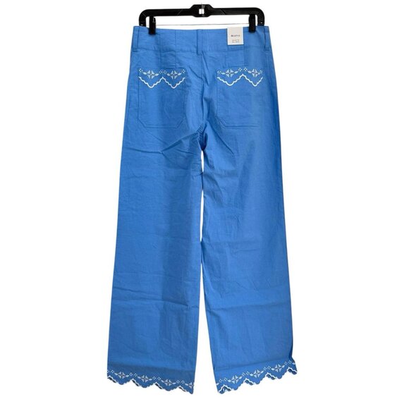 Anthropologie MAEVE Colette Lace Trim Full-Length Wide-Leg Pants Womens 29 Blue - Picture 5 of 12